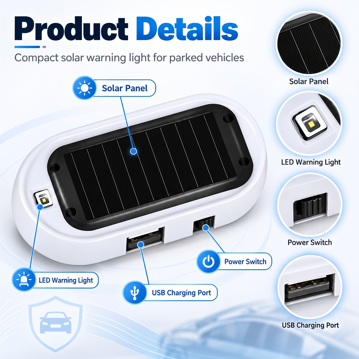 Solar Powered Car Alarm Light