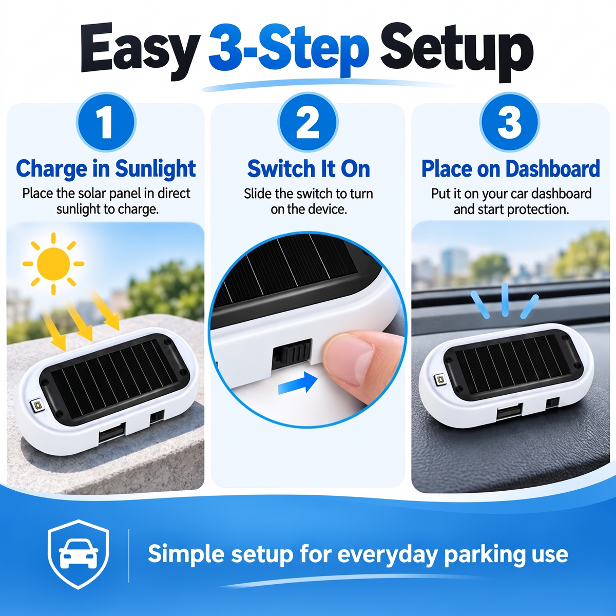 Solar Powered Car Alarm Light