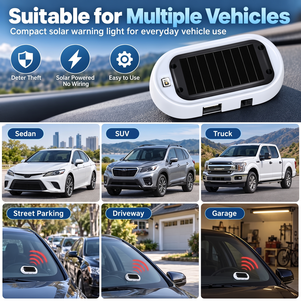 Solar Powered Car Alarm Light